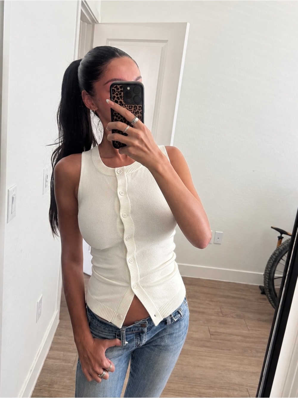 Peppermayo Knitted Button Up Sweater Vest Top
